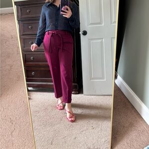 LOFT Burgundy Ankle Pants
